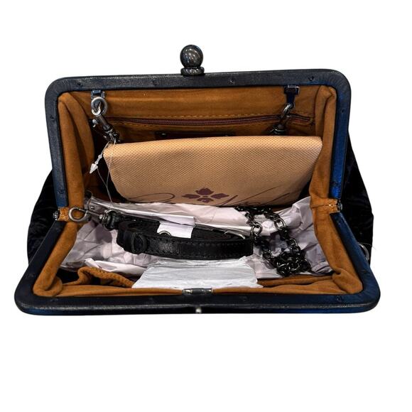 NWT Patricia Nash Elaine Velvet Frame Clutch Crossbody Black with Dust Bag - Picture 9 of 9